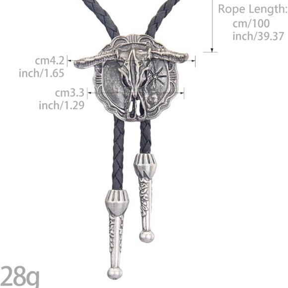 Native American Bolo Tie Rodeo Cowboy Leather - Picture 2 of 7